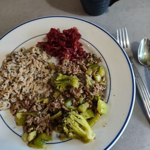 Keto ground beef and broccoli