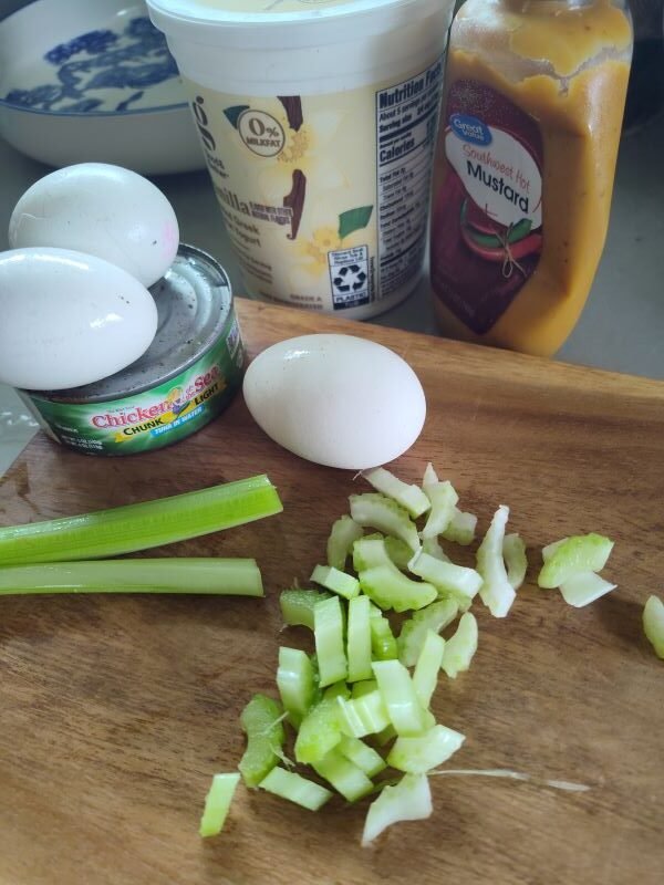 Ingredients and substitutions for tuna and egg salad