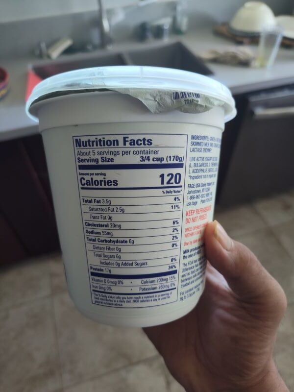 Check the serving size