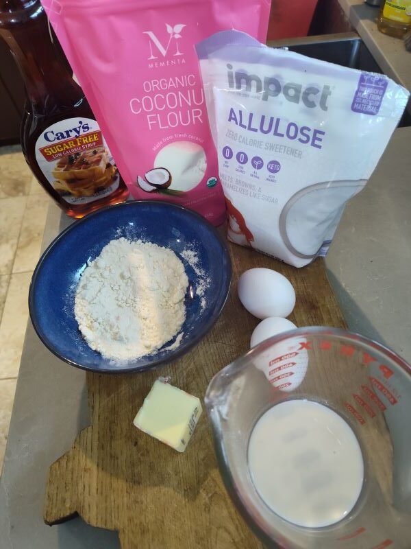 Ingredients for your Blueberry pancakes with coconut flour