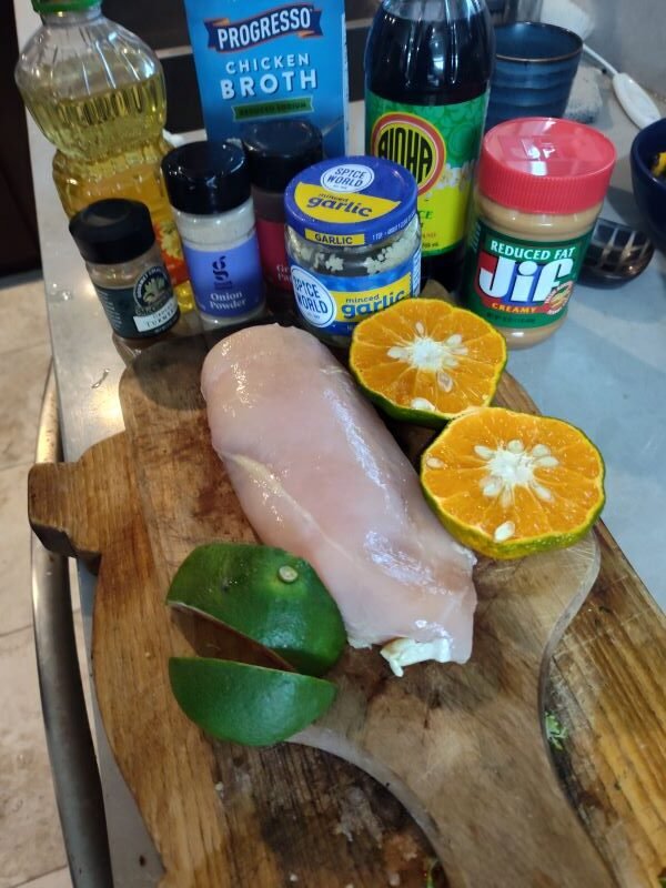 Ingredients for keto satay chicken