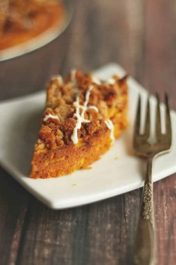 Keto Pumpkin Spice Coffee Cake September 15, 2019 by officially gluten free 3 Comments  FacebookPinterestEmailYummlyPrintMessengerShare  Jump to Recipe  Print Recipe This Keto Pumpkin Spice Coffee Cake is a Super Moist Pumpkin Dessert that’s topped with a Delicious Pumpkin Spice Streusel Topping. It’s the Perfect Keto Sweet Treat to have with your Morning Coffee or to Serve as Dessert!