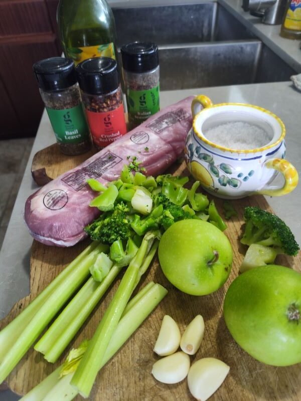 Ingredients for this Pork Tenderloin with Roasted Veggies