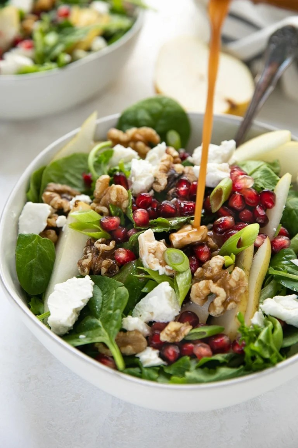 Spinach Pear and Feta Salad Recipe