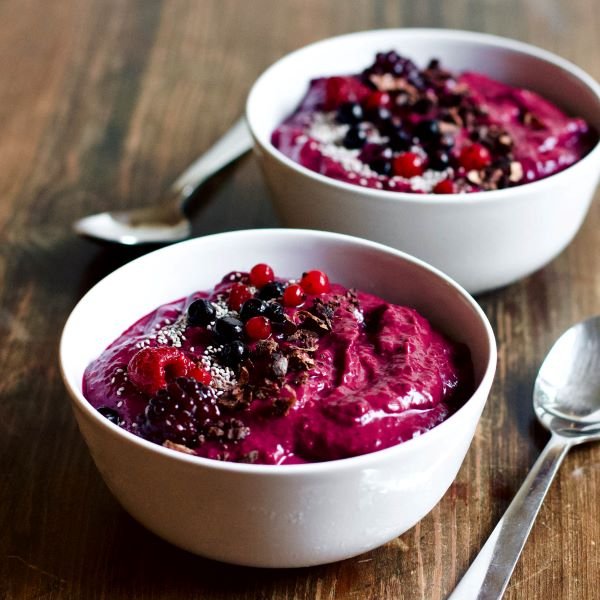 Red Beet, Berries and Avocado Smoothie Bowl