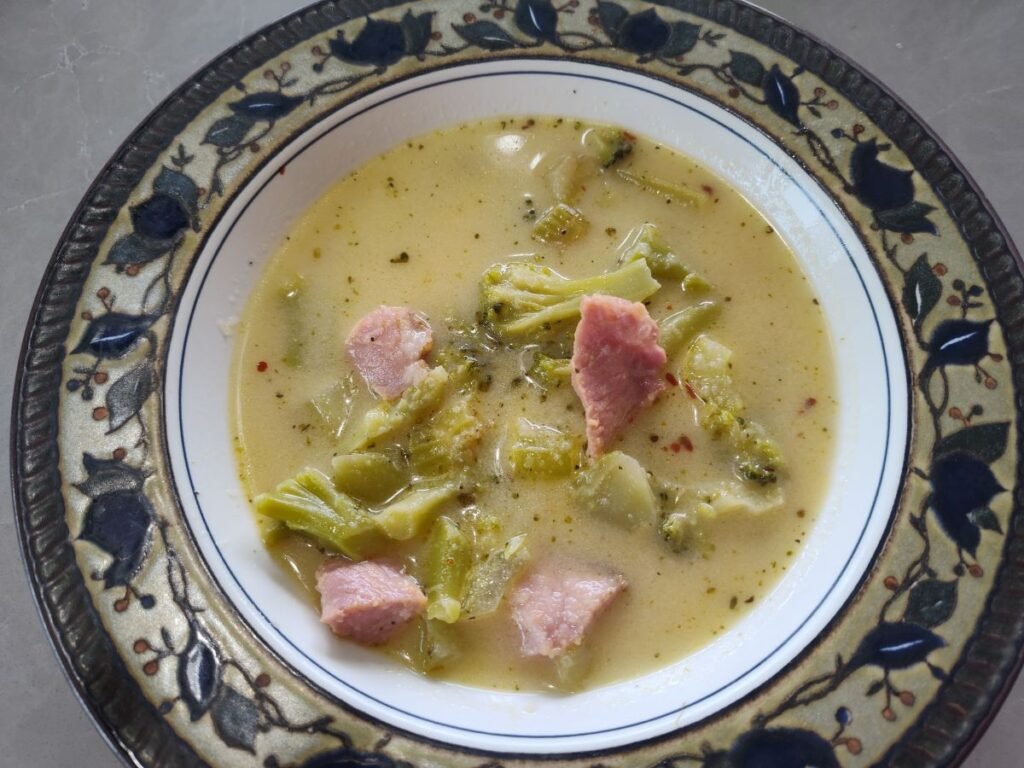 Ham and broccoli cheese soup